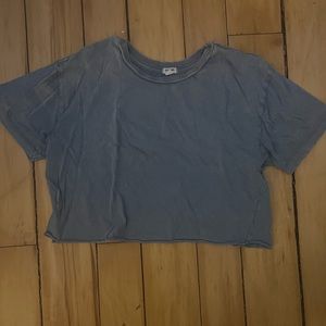 blue cropped t shirt